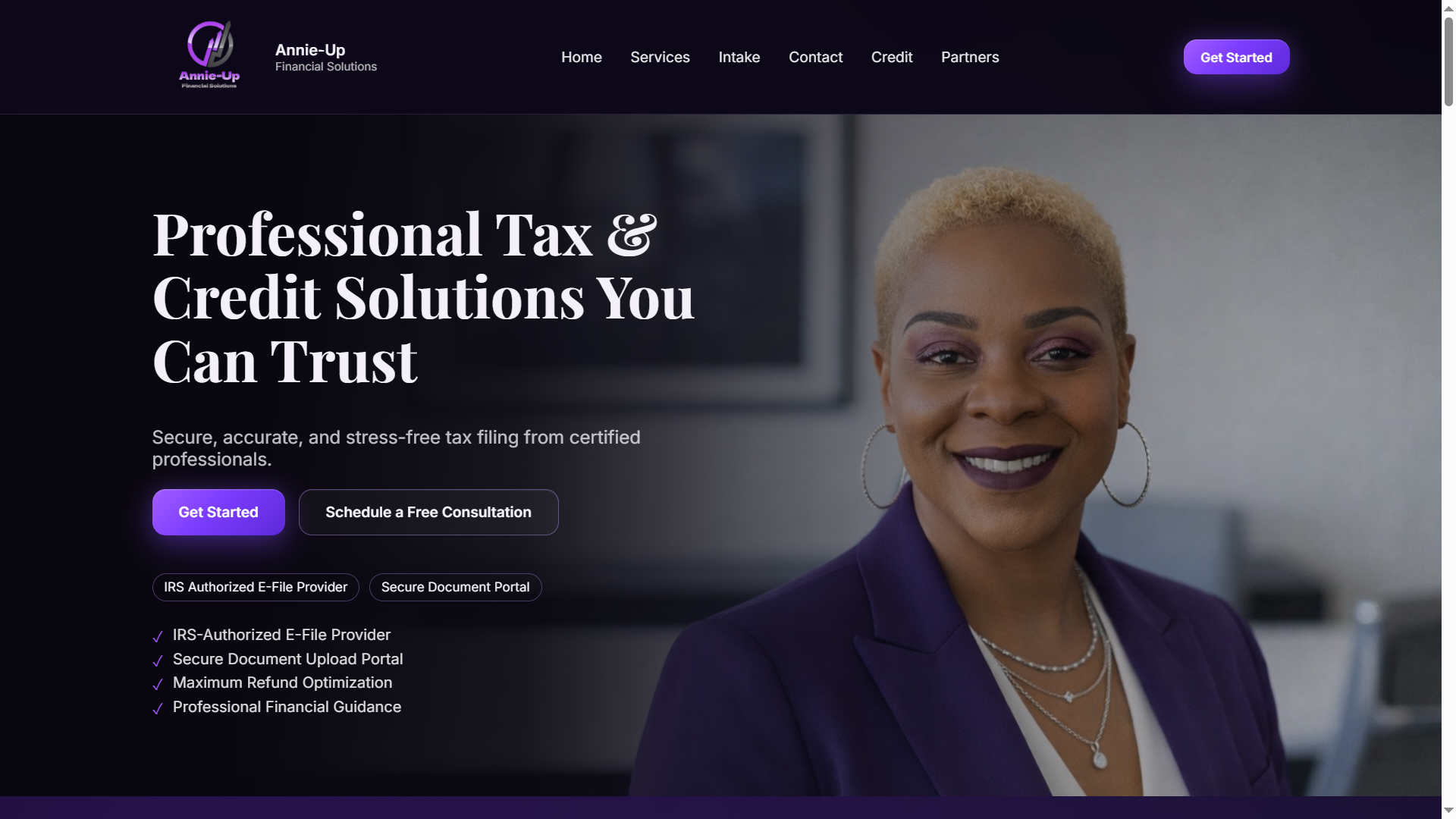 Annie-Up homepage preview